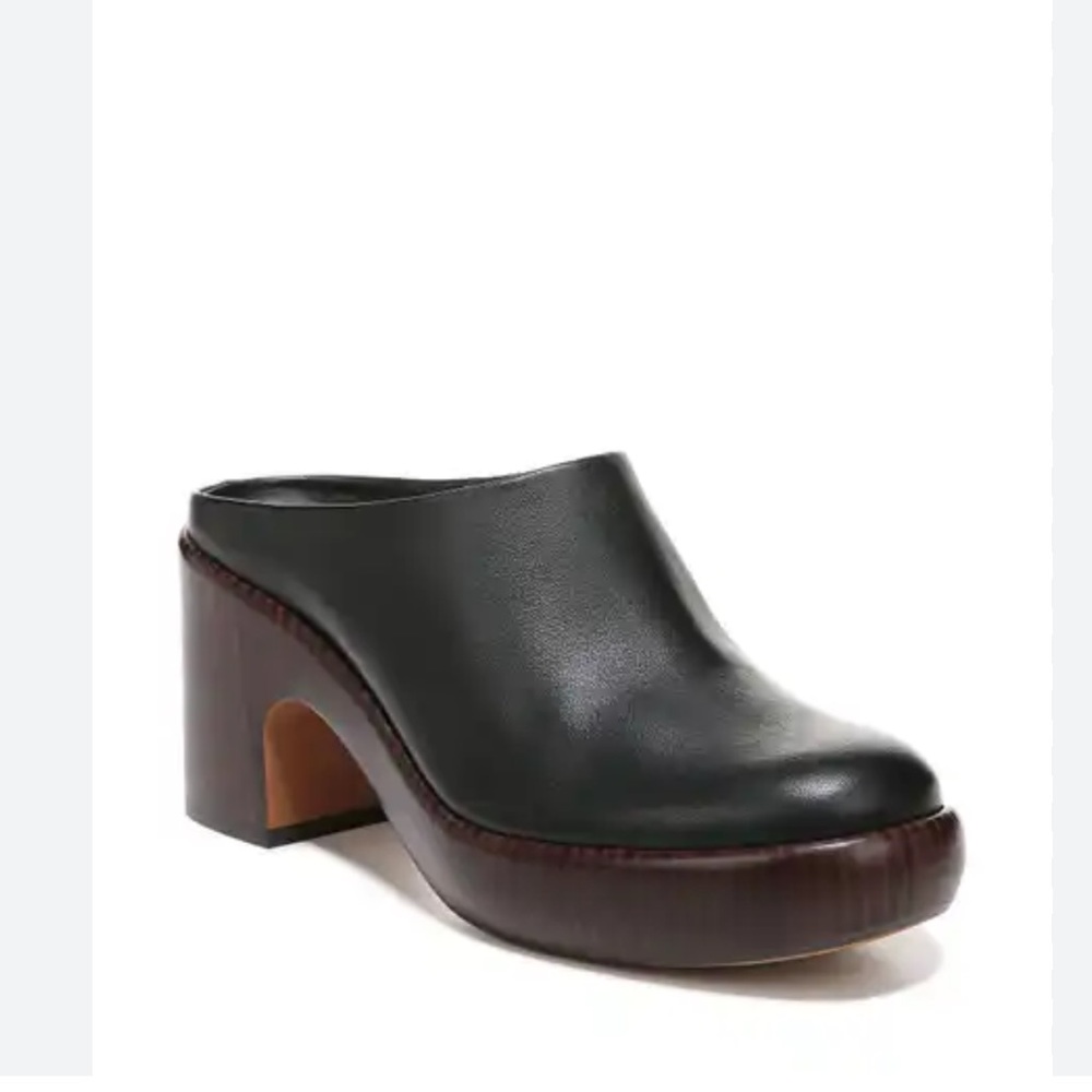 Vince Navina leather Clog shoes size 8.5 in Black
